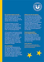 Exempel flyer EU Careers Sweden, baksida.
